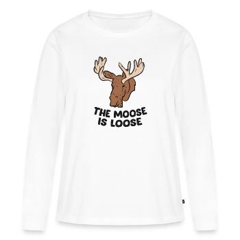 The Moose Is Loose Cute Moose Lovers Moose Hunting - T-shirt manches longues Premium bio Femme - blanc - Devant - Julia (174cm)