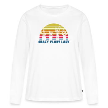 Plants Plant Lady - T-shirt manches longues Premium bio Femme - blanc - Devant - Julia (174cm)