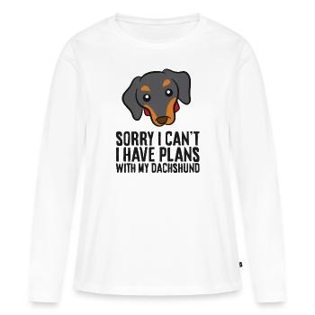 Malheureusement, je ne peux pas, j’ai des projets avec mon - T-shirt manches longues Premium bio Femme - blanc - Devant - Julia (174cm)