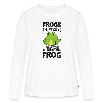Les grenouilles sont fantastiques, je suis fantastique, - T-shirt manches longues Premium bio Femme - blanc - Devant - Julia (174cm)