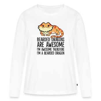 Les dragons barbus sont fantastiques Je suis fantastique - T-shirt manches longues Premium bio Femme - blanc - Devant - Julia (174cm)
