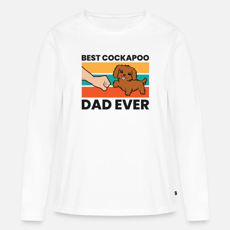 Best Cockapoo Dad Ever Funny Cockapoo Dog - Women's Premium Organic Long Sleeve Shirt - white