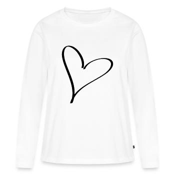 Herz - Frauen Premium Bio Langarmshirt - Weiß - Vorne - Julia (174cm)