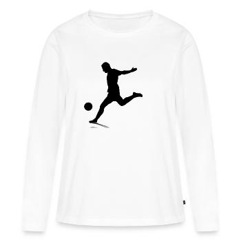 Shooting Striker - T-shirt manches longues Premium bio Femme - blanc - Devant - Julia (174cm)