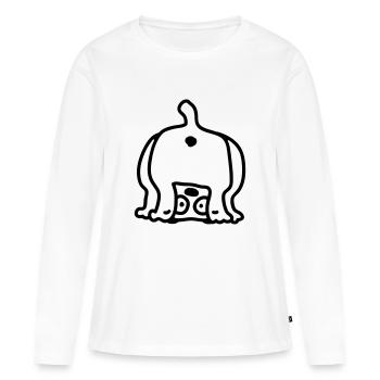 Chien de derrière - Line - T-shirt manches longues Premium bio Femme - blanc - Devant - Julia (174cm)