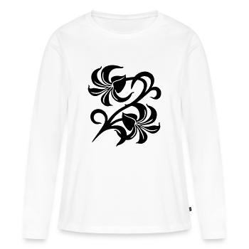 Lilies - T-shirt manches longues Premium bio Femme - blanc - Devant - Julia (174cm)