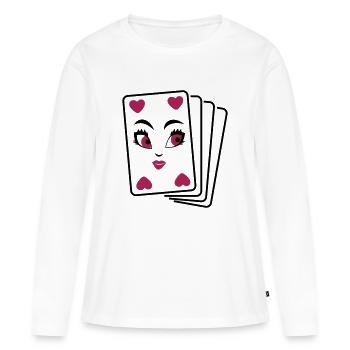 Doll-y-Girl Dame Trumpf - Frauen Premium Bio Langarmshirt - Weiß - Vorne - Julia (174cm)