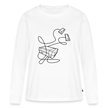 NES Console - Women's Premium Organic Long Sleeve Shirt - white - Front - Julia (174cm)