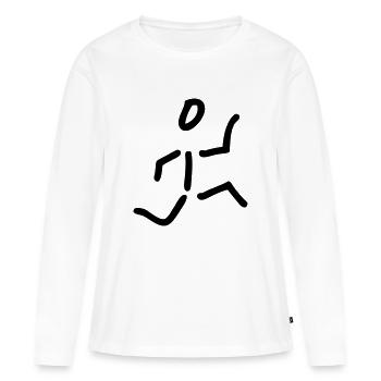 runner - T-shirt manches longues Premium bio Femme - blanc - Devant - Julia (174cm)
