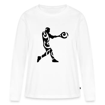 Tennis tribal - T-shirt manches longues Premium bio Femme - blanc - Devant - Julia (174cm)