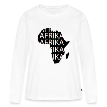 Afrique - T-shirt manches longues Premium bio Femme - blanc - Devant - Julia (174cm)