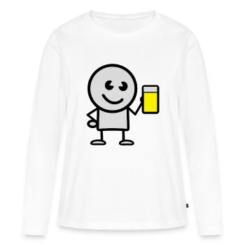 drink - Frauen Premium Bio Langarmshirt - Weiß - Vorne - Julia (174cm)