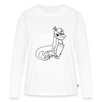 gecko lézard bière bavière alcool sau - T-shirt manches longues Premium bio Femme - blanc - Devant - Julia (174cm)