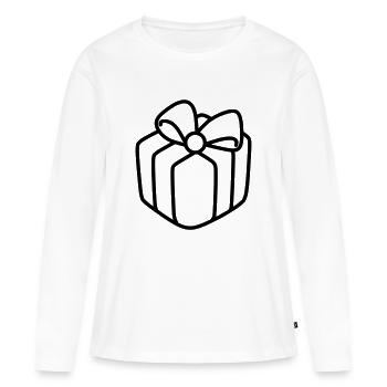 Geschenk - Frauen Premium Bio Langarmshirt - Weiß - Vorne - Julia (174cm)
