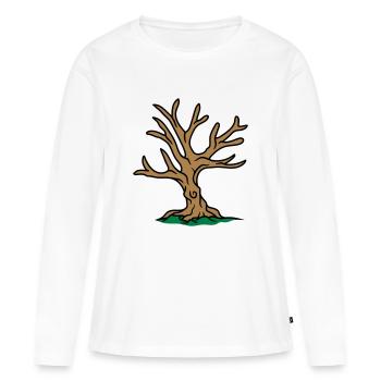 arbre d'automne hiver bonsaï sans feuilles - T-shirt manches longues Premium bio Femme - blanc - Devant - Julia (174cm)