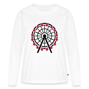 Grande roue - T-shirt manches longues Premium bio Femme - blanc - Devant - Julia (174cm)