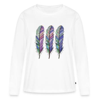 Stylo - T-shirt manches longues Premium bio Femme - blanc - Devant - Julia (174cm)