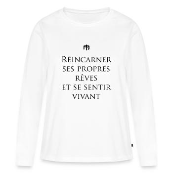 vivant wite - T-shirt manches longues Premium bio Femme - blanc - Devant - Julia (174cm)