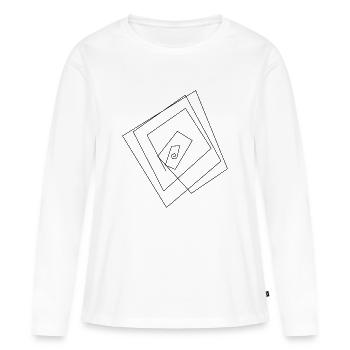 Géométrie - T-shirt manches longues Premium bio Femme - blanc - Devant - Julia (174cm)