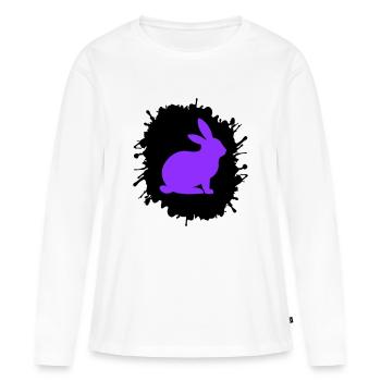 Éclaboussures de lapin - T-shirt manches longues Premium bio Femme - blanc - Devant - Julia (174cm)