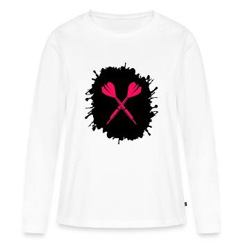 Splatter Darts - Women's Premium Organic Long Sleeve Shirt - white - Front - Julia (174cm)