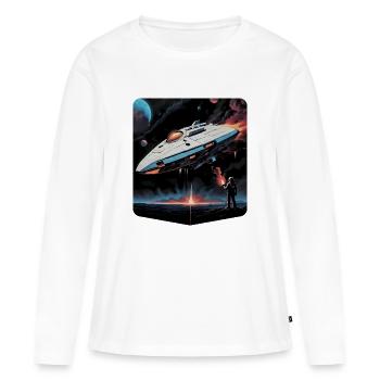 Ai planet spaceship - Women's Premium Organic Long Sleeve Shirt - white - Front - Julia (174cm)