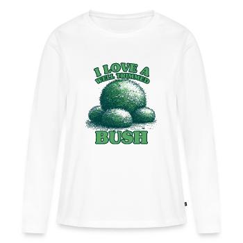 J’aime un buisson bien taillé - T-shirt manches longues Premium bio Femme - blanc - Devant - Julia (174cm)