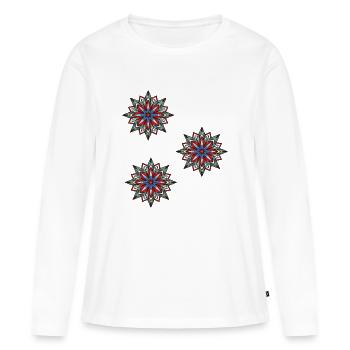Cristal de glace flocon de neige - T-shirt manches longues Premium bio Femme - blanc - Devant - Julia (174cm)