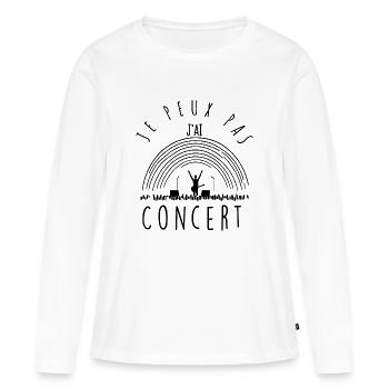 Je peux pas, j'ai concert. - T-shirt manches longues Premium bio Femme - blanc - Devant - Julia (174cm)