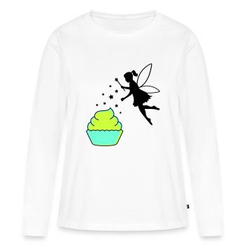 Frais d’arriéré - T-shirt manches longues Premium bio Femme - blanc - Devant - Julia (174cm)