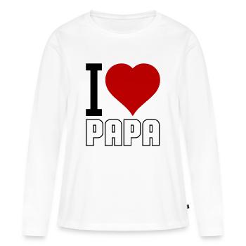 J’aime Papa 02 - T-shirt manches longues Premium bio Femme - blanc - Devant - Julia (174cm)