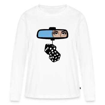 Rearview Mirror Eyes - Women's Premium Organic Long Sleeve Shirt - white - Front - Julia (174cm)