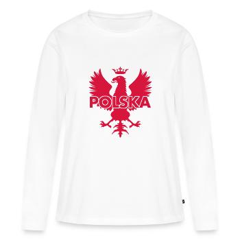 Aigle Polska - Polen - Adler - Pologne - T-shirt manches longues Premium bio Femme - blanc - Devant - Julia (174cm)
