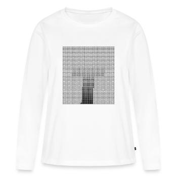 Lettre T - T-shirt manches longues Premium bio Femme - blanc - Devant - Julia (174cm)