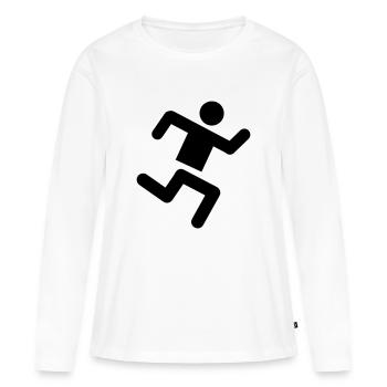 Runner - T-shirt manches longues Premium bio Femme - blanc - Devant - Julia (174cm)