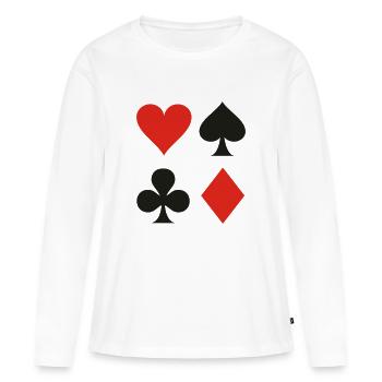 Poker, skat, card game - Women's Premium Organic Long Sleeve Shirt - white - Front - Julia (174cm)