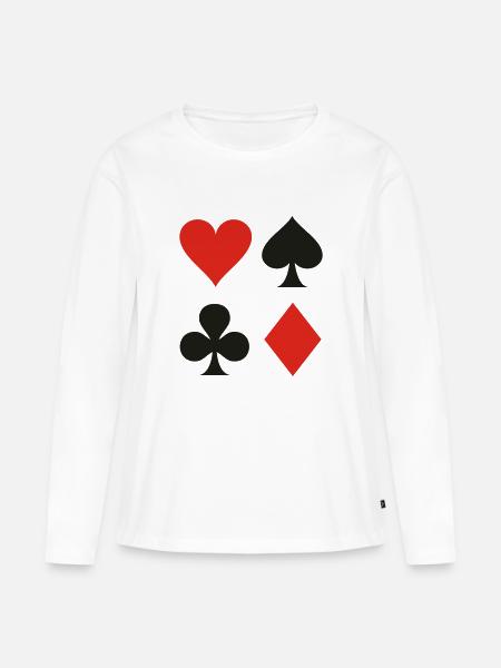 Karten - Frauen Premium Bio Langarmshirt - Weiß