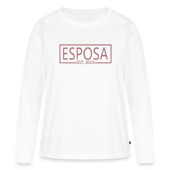 Esposa Est. 2023 Ehefrau wird Braut Paar Hochzeit - Frauen Premium Bio Langarmshirt - Weiß - Vorne - Julia (174cm)