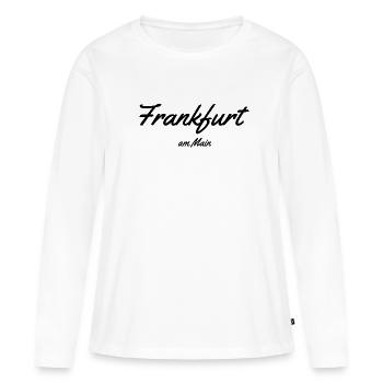 Francfort-sur-le-Main - T-shirt manches longues Premium bio Femme - blanc - Devant - Julia (174cm)