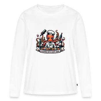 Verser avec huit bras - T-shirt manches longues Premium bio Femme - blanc - Devant - Julia (174cm)