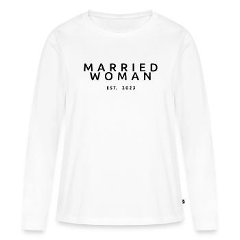 2023 Brautdusche Hochzeitsgeschenk - Frauen Premium Bio Langarmshirt - Weiß - Vorne - Julia (174cm)