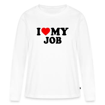 I love my job - T-shirt manches longues Premium bio Femme - blanc - Devant - Julia (174cm)
