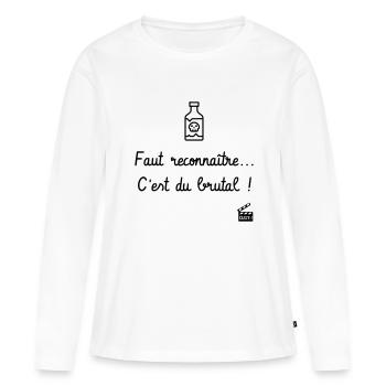 Les Tontons Flingueurs ! Réplique culte - Alcool - T-shirt manches longues Premium bio Femme - blanc - Devant - Julia (174cm)