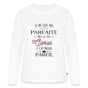 Corse Parfaite - T-shirt manches longues Premium bio Femme - blanc - Devant - Julia (174cm)