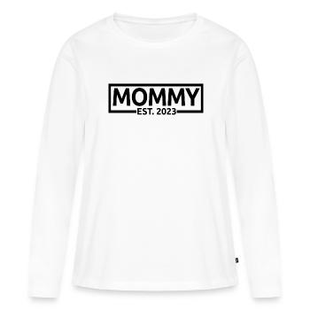 Mommy Est. 2023, Mom To Be, Schwangerschaft enthüllen - Frauen Premium Bio Langarmshirt - Weiß - Vorne - Julia (174cm)