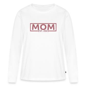 Mom Est. 2023, Mom To Be, Schwangerschaft enthüllen - Frauen Premium Bio Langarmshirt - Weiß - Vorne - Julia (174cm)