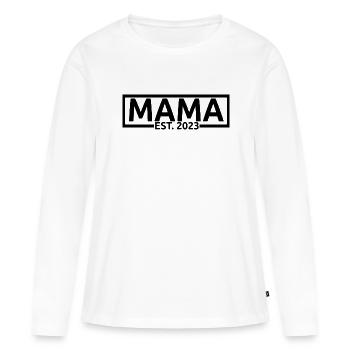 Mama Est. 2023, Mom To Be, Schwangerschaft enthüllen - Frauen Premium Bio Langarmshirt - Weiß - Vorne - Julia (174cm)