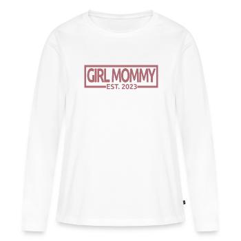 Girl Mommy Est. 2023 Baby Shower Schwangerschaft Enthüllung - Frauen Premium Bio Langarmshirt - Weiß - Vorne - Julia (174cm)