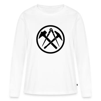 Couvreurs Signes artisanaux signes de corporation - T-shirt manches longues Premium bio Femme - blanc - Devant - Julia (174cm)
