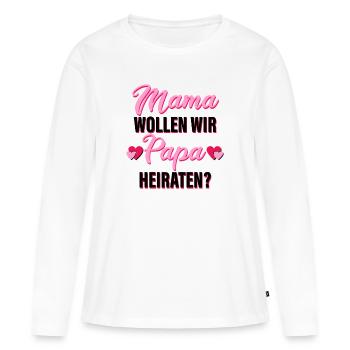 Maman Veut-elle se marier avec papa ? - Demande en mariage - T-shirt manches longues Premium bio Femme - blanc - Devant - Julia (174cm)